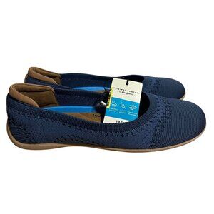 Original Comfort by Dearfoams Misty Womens Ballet Flats Size 8 Blue Stretch Knit